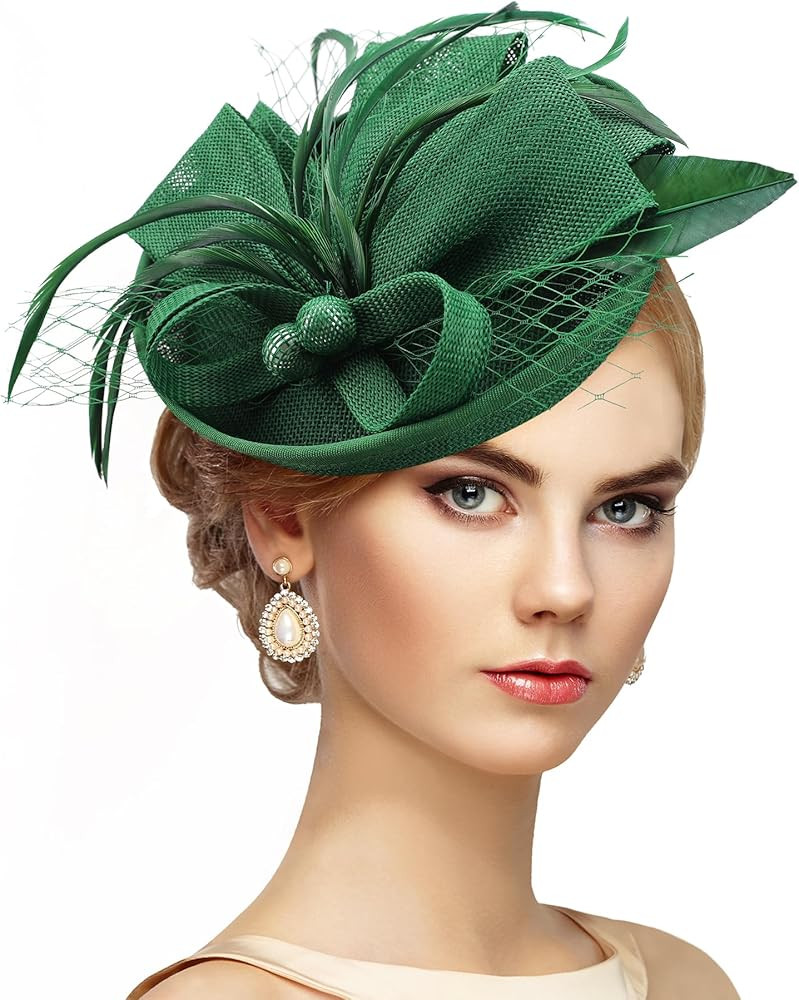 Fascinator Tea Party Hat - 2025 Derby Pillbox Kentucky Hat for Women (7.87x5.9inch) | Amazon (US)