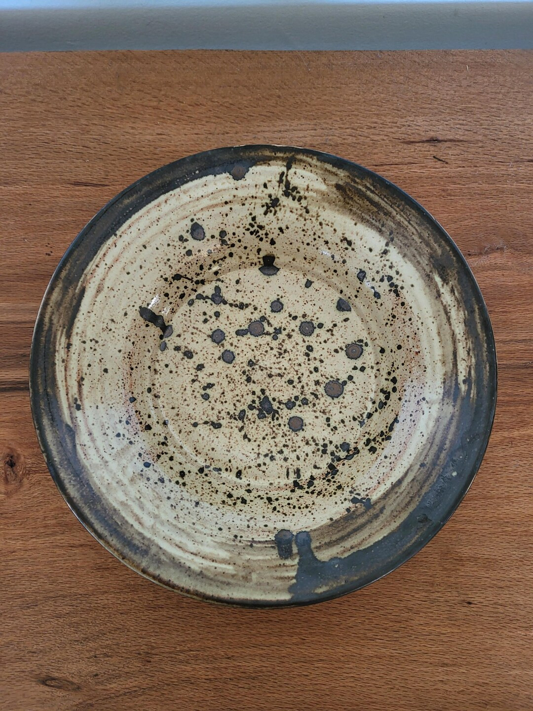 Gold Speckled Ceramic Dish, Stoneware Shallow Bowl Pottery Wheel Thrown Original One of a Kind Fu... | Etsy (US)