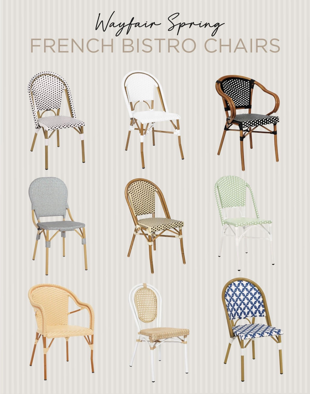A roundup of stylish and low maintenance bistro chairs from @wayfair. They have the largest selection I’ve found online! #wayfair #wayfairpartner

#LTKHome #LTKSeasonal