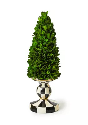 MacKenzie-Childs Courtly CheckÂ® Small Pedestal Boxwood Tree | Belk