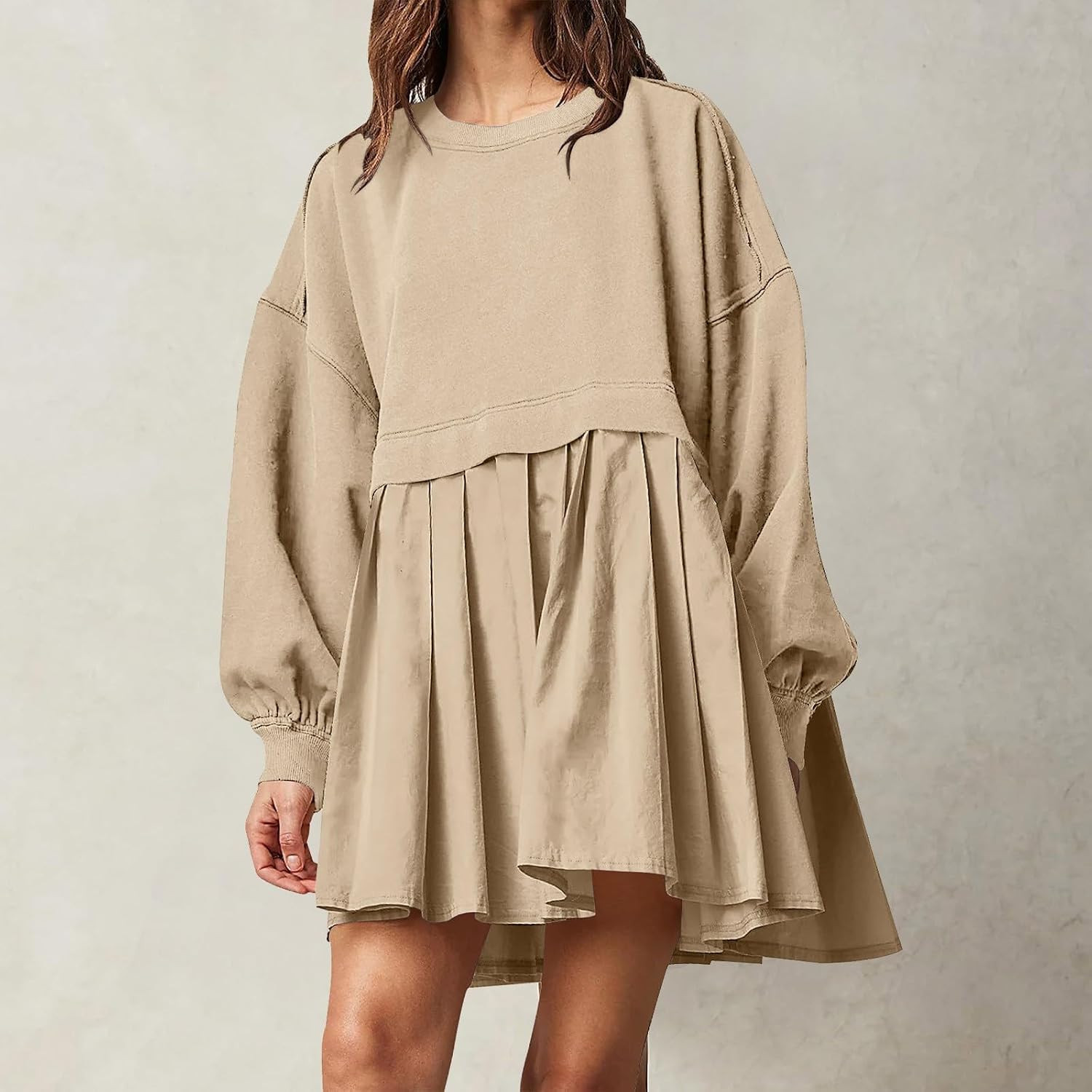 Womens Oversized Sweatshirt Dress 2023 Fall Fashion Long Sleeve Pullover Tops Relaxed Fit Sweatshirt | Amazon (US)