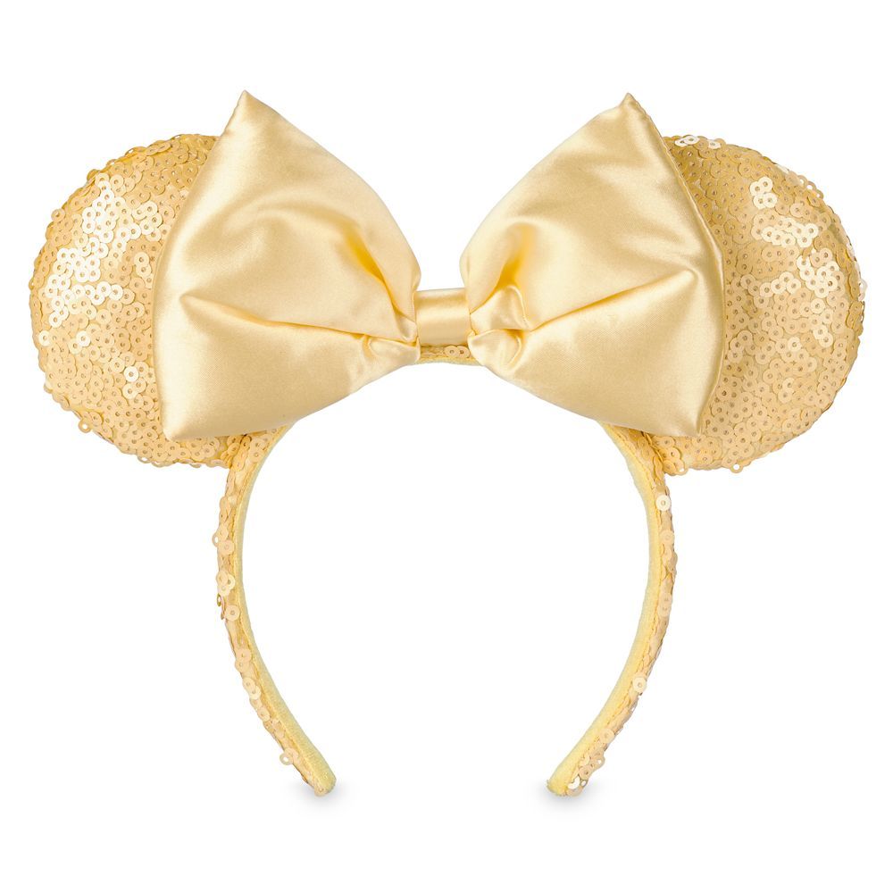 Minnie Mouse Ear Headband with Bow for Adults – Yellow Sequins | Disney Store