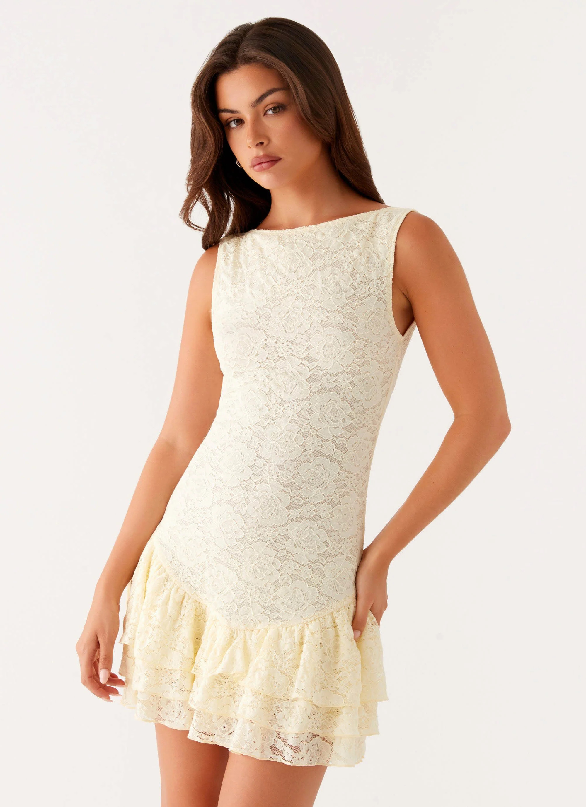 Manuka Ruffle Mini Dress - Yellow | Peppermayo (Global)