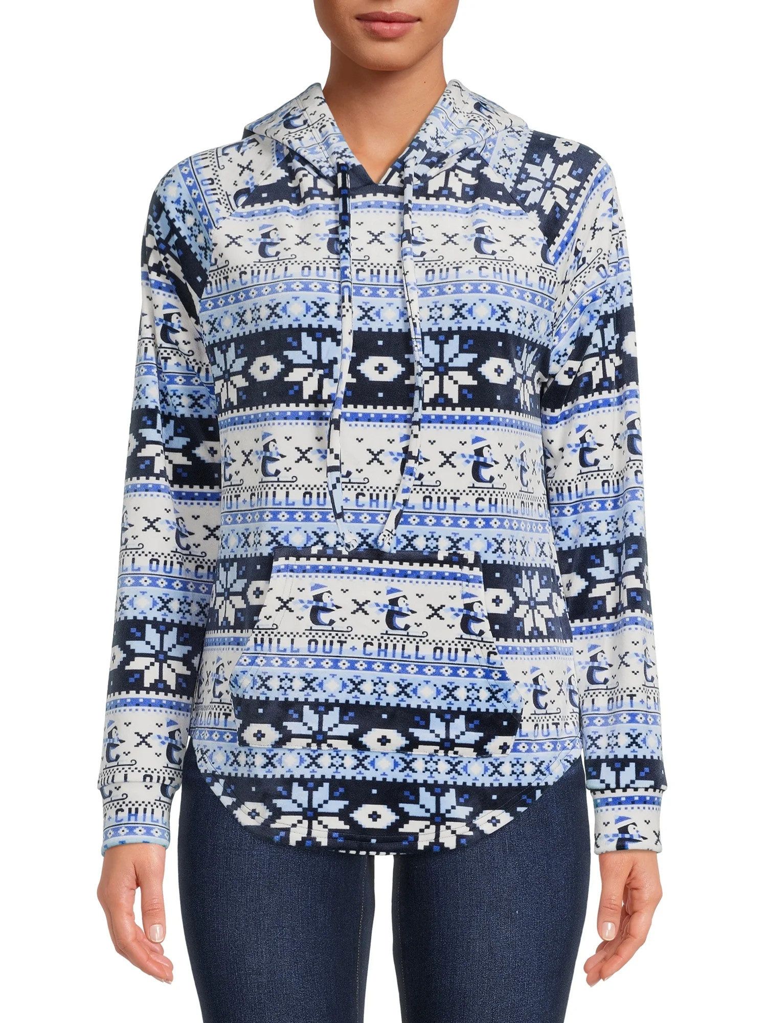 No Boundaries Juniors' Plush Pullover Holiday Hoodie | Walmart (US)