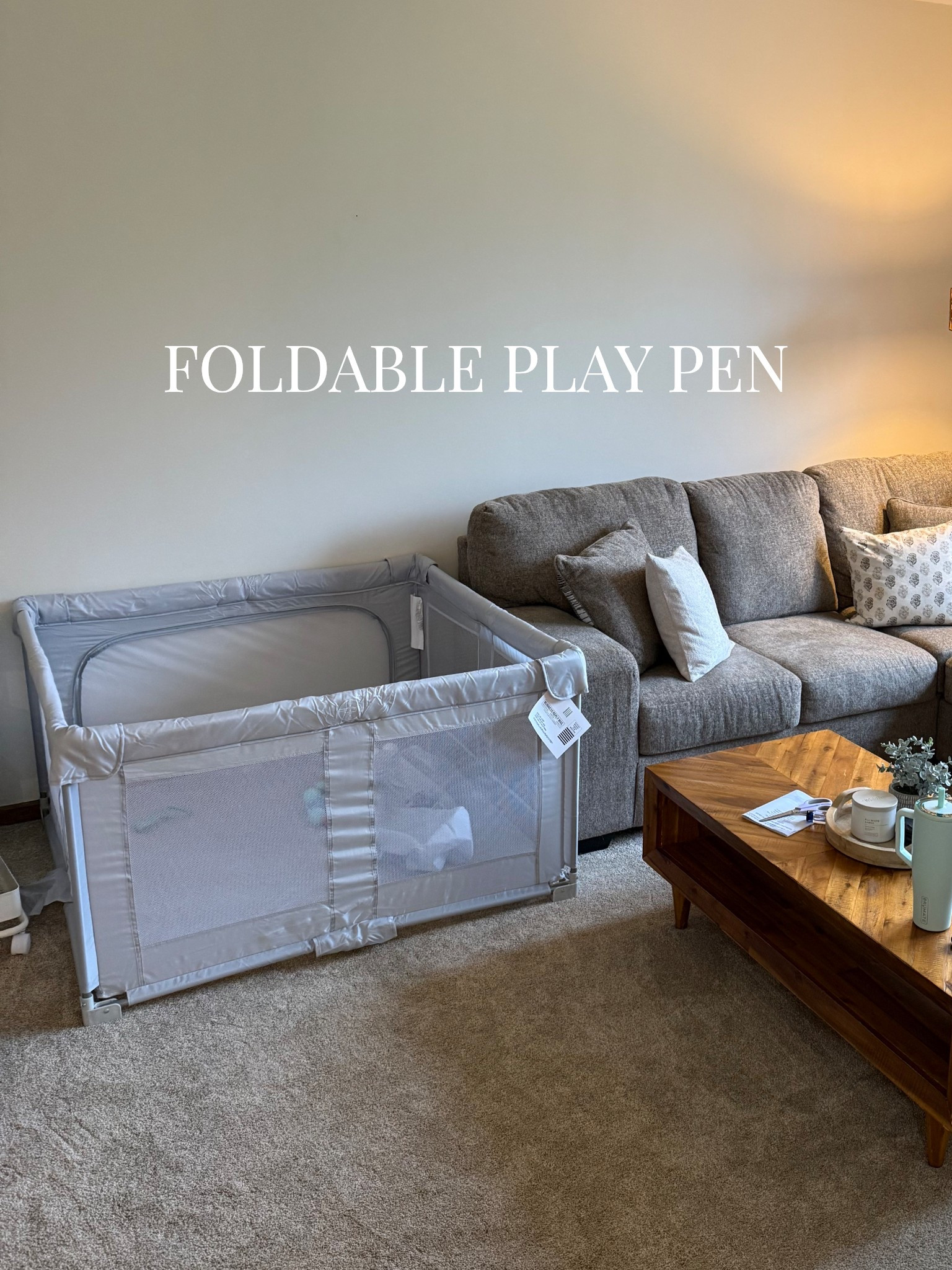 I wanted a play pen that could fold up and not take up my entire living room and this one is perfection!!!
Folds to the size of basically a pack and play and comes with the storage bag (slightly bigger)

#LTKBaby