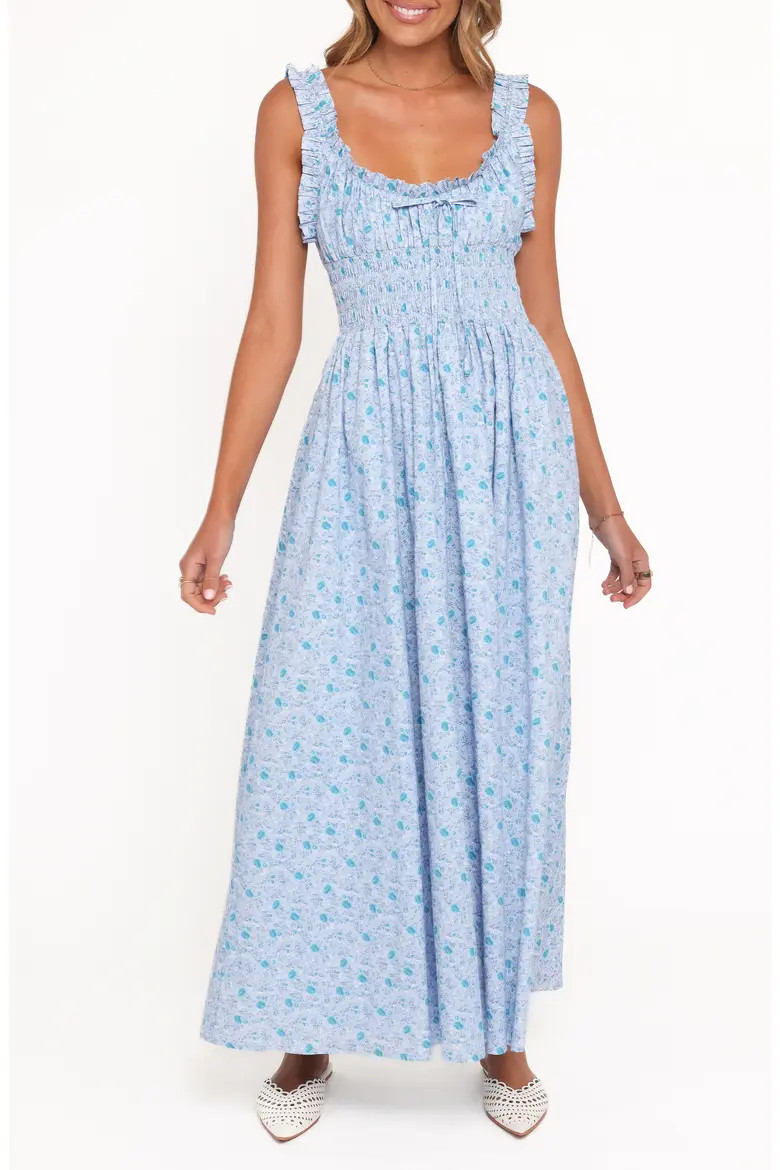 Marlena Ditsy Floral Smocked Midi Dress (Women) | Nordstrom | Nordstrom