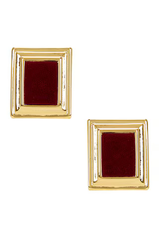Heaven Mayhem Plaza Earrings in Gold & Burgundy from Revolve.com | Revolve Clothing (Global)