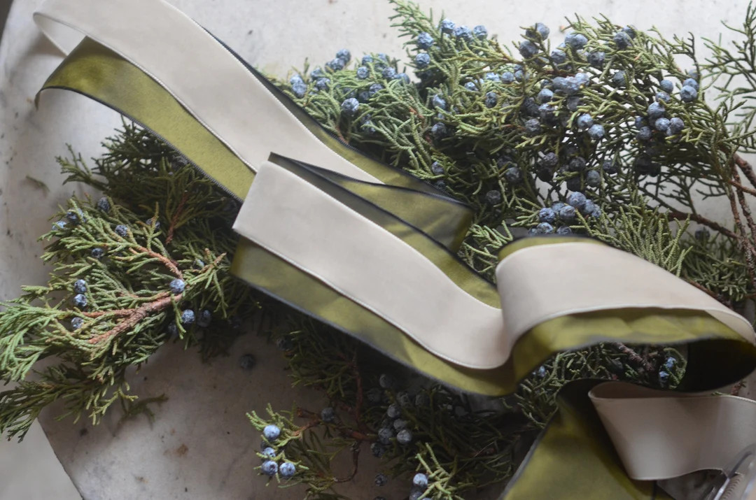 Sand Dollar Beige 2 Wide Swiss Velvet Ribbon - Etsy | Etsy (US)