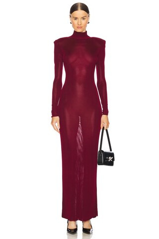 self-portrait Viscose Knit Maxi Dress in Red from Revolve.com | Revolve Clothing (Global)