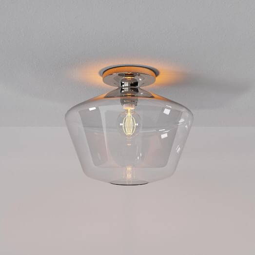 Sculptural Geo Flush Mount - Clear | West Elm (US)