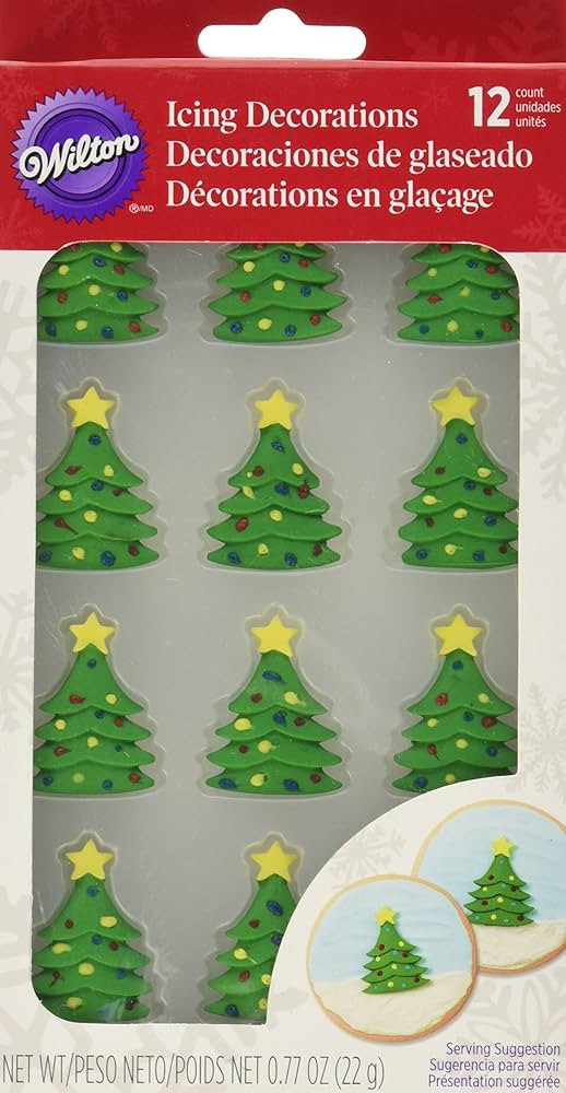 Wilton 12 Count Christmas Tree Royal Icing Decorations | Amazon (US)