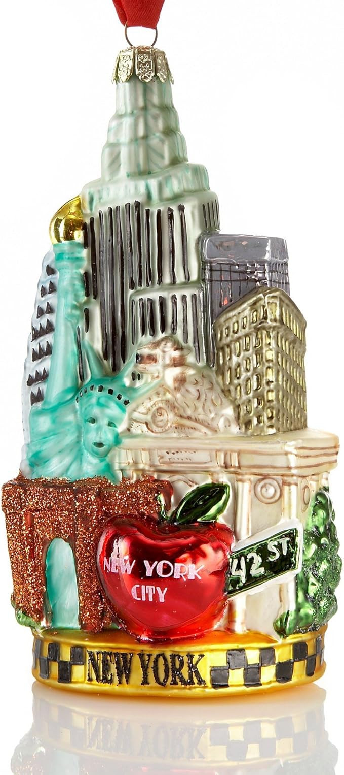 Kurt Adler New York Glass Cityscape Ornament, 5-1/2-Inch | Amazon (US)