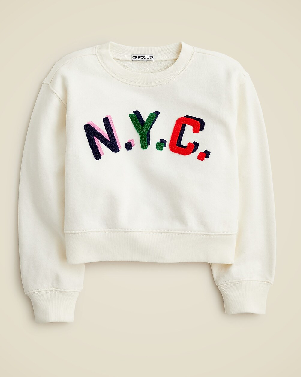 Girls' embroidered NYC graphic crewneck sweatshirt | J. Crew US