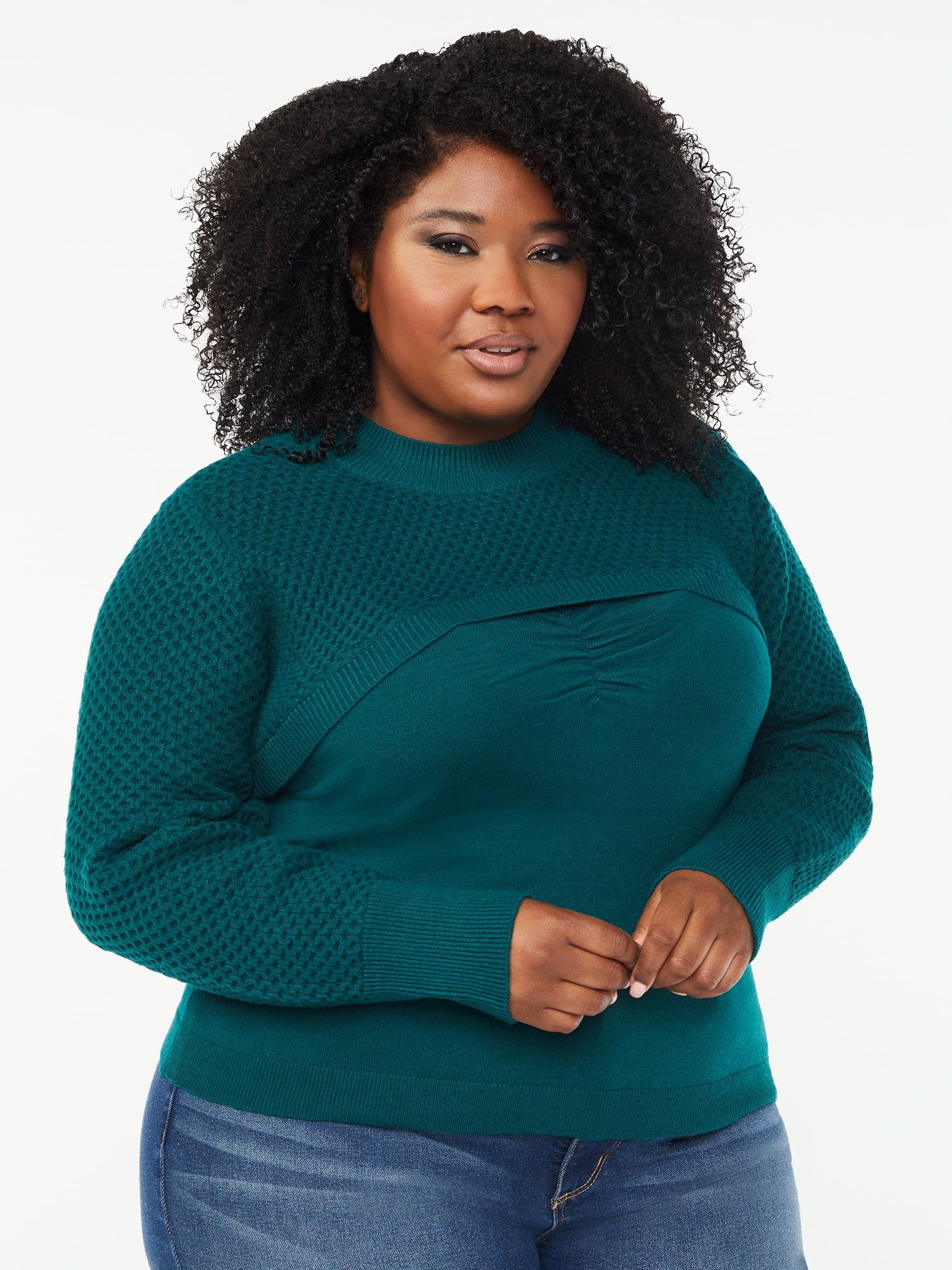 Sofia Jeans by Sofia Vergara Women's Plus Size Bolero Sweater Set, 2-Piece - Walmart.com | Walmart (US)