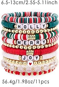 Ronglry Valentines Bracelet for Women Clay Bead Bracelet Heishi Surfer Bracelets Set Love Heart V... | Amazon (US)