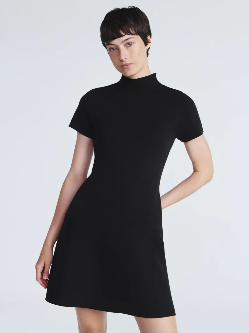 Scoop Women's and Women’s Plus Fit and Flare Jacquard Sweater Dress, Sizes XS-4X - Walmart.com | Walmart (US)