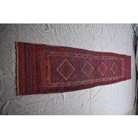 2'10""x8'10"" Ft Handmade Afghan Mishwani Runner Rug, Kazak Rug, Red Runner, Colorful Rug | Etsy (US)