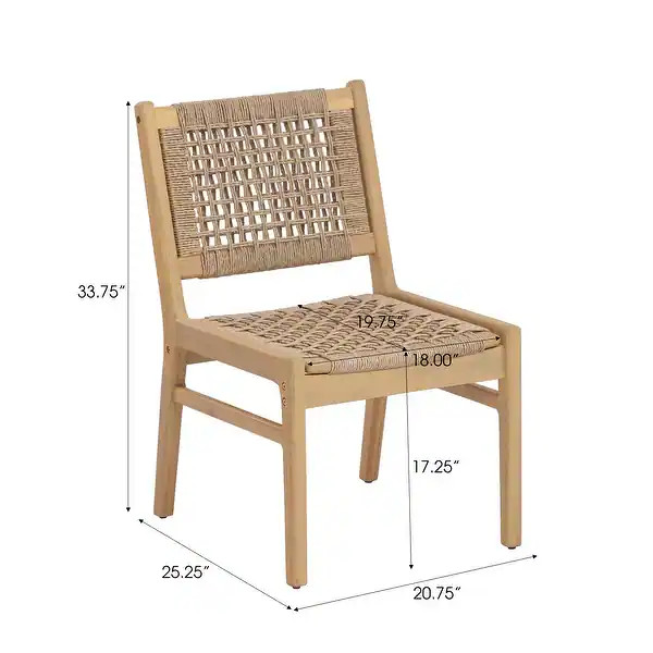 Christopher Knight Home - Set of 2 Outdoor Acacia Wood Dining Chairs with Wicker Seat and Back - ... | Bed Bath & Beyond