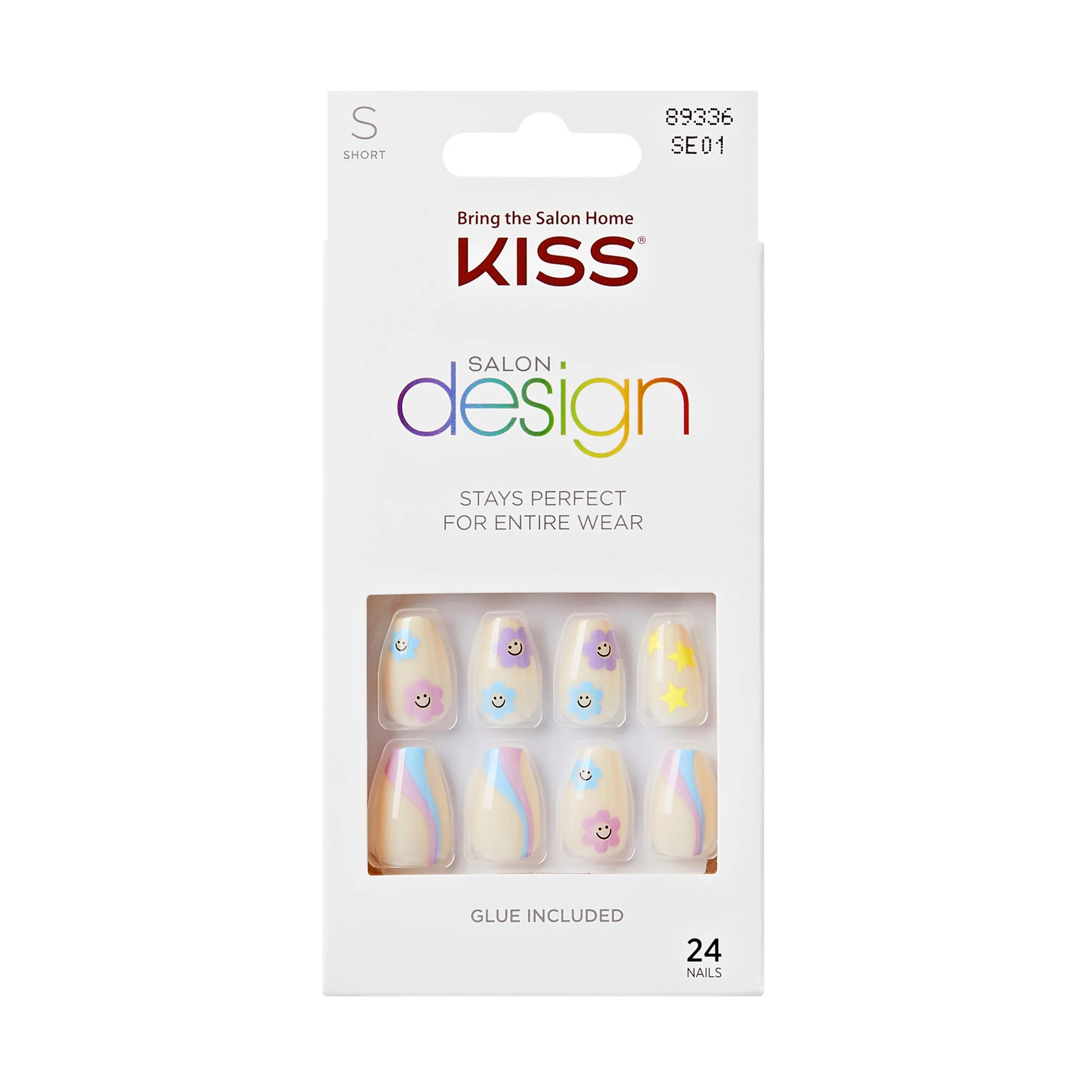 KISS Salon Design, Press On Nails, Get It Girl, Multicolor, Short Coffin, 28 Count | Walmart (US)
