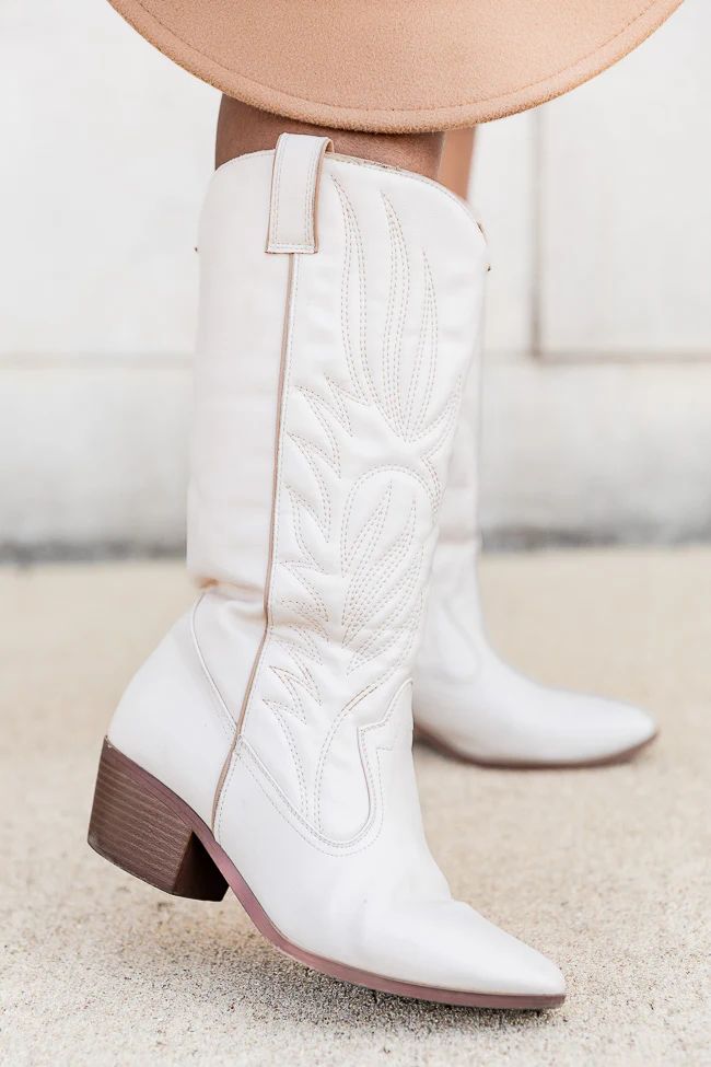 Dixie Cream Western Boots | Pink Lily