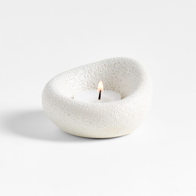 Cirro White Ceramic Tealight Candle Holder + Reviews | Crate & Barrel | Crate & Barrel
