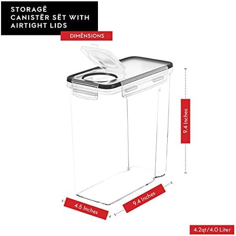 DWËLLZA KITCHEN Cereal Containers Storage Set - Cereal Dispenser Airtight Food Storage Container... | Amazon (US)