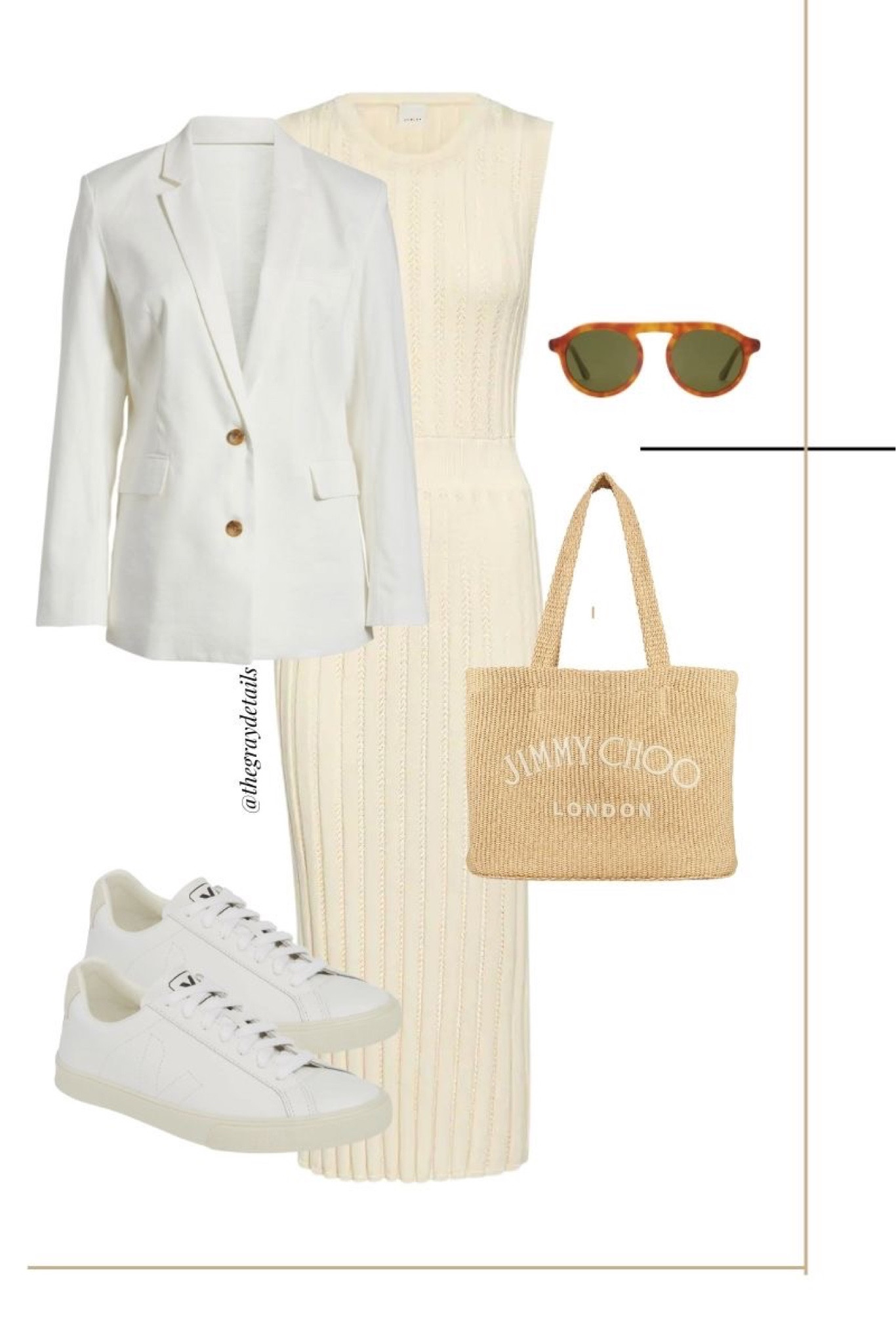 White sneaker outfit for summer, Varley knit dress, white blazer 

#LTKstyletip #LTKshoecrush #LTKFind