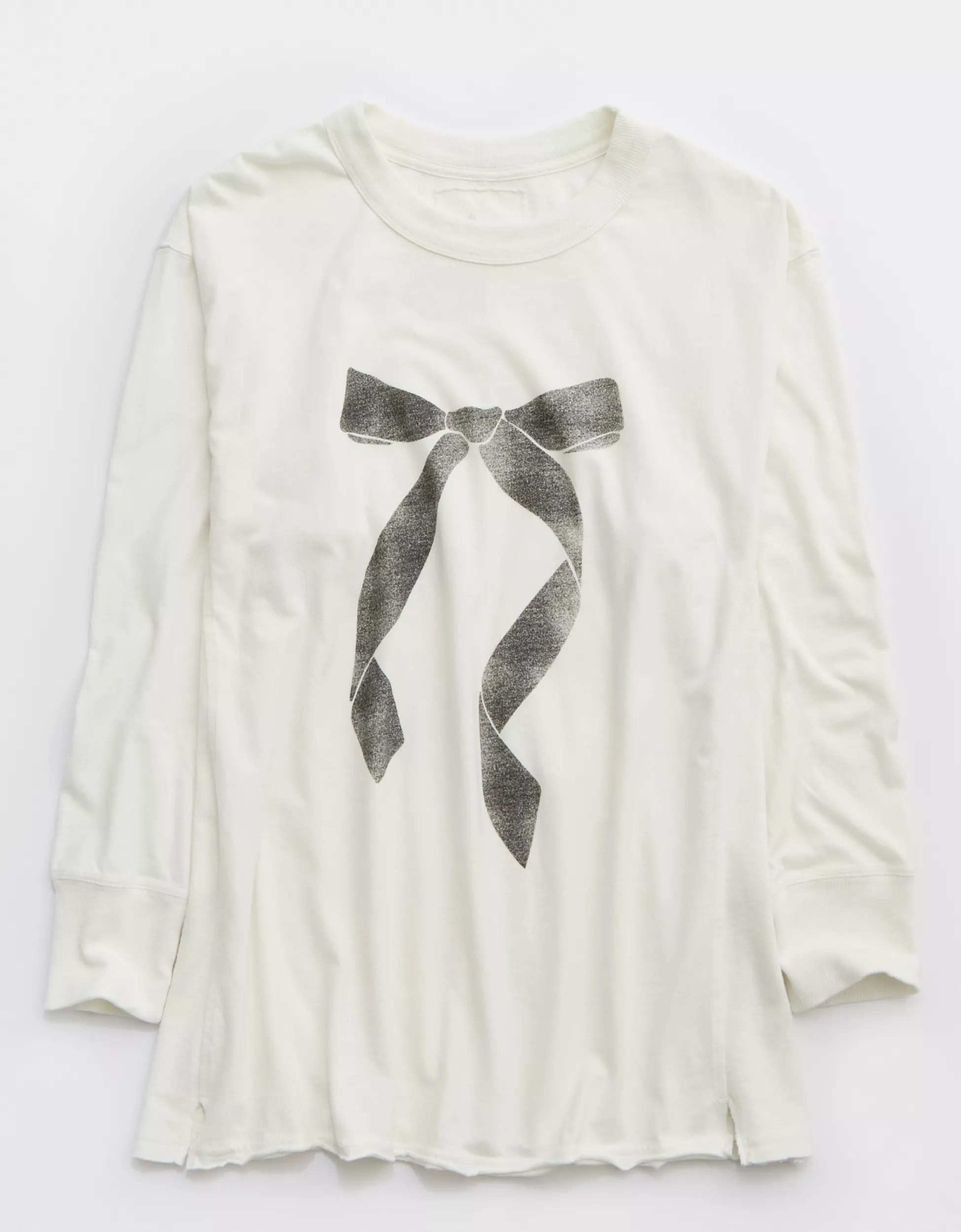 Aerie Cozy Long Sleeve Oversized Graphic Boyfriend T-Shirt | Aerie