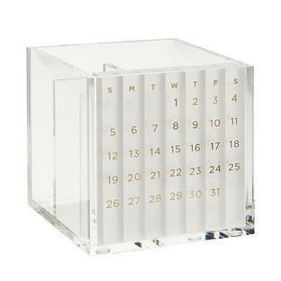 russell—hazel® Bloc Collection Pencil Cup Perpetual Calendar Clear | The Container Store
