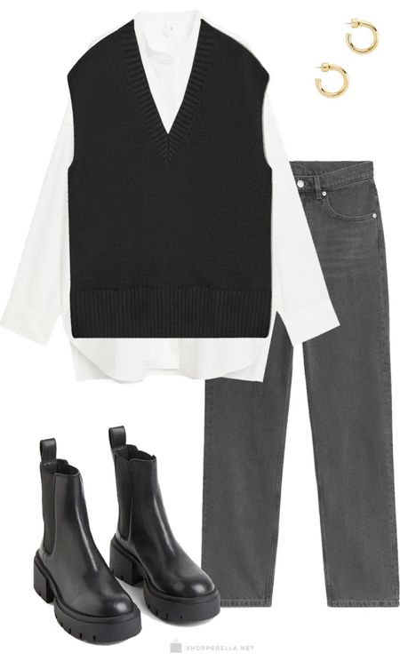 Black knitted vest outfit of the day with black boots #minimal #classic #ootd

#LTKstyletip #LTKSeasonal #LTKfit