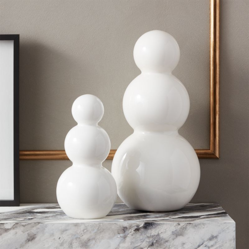 White Glass Snowmen | CB2 | CB2