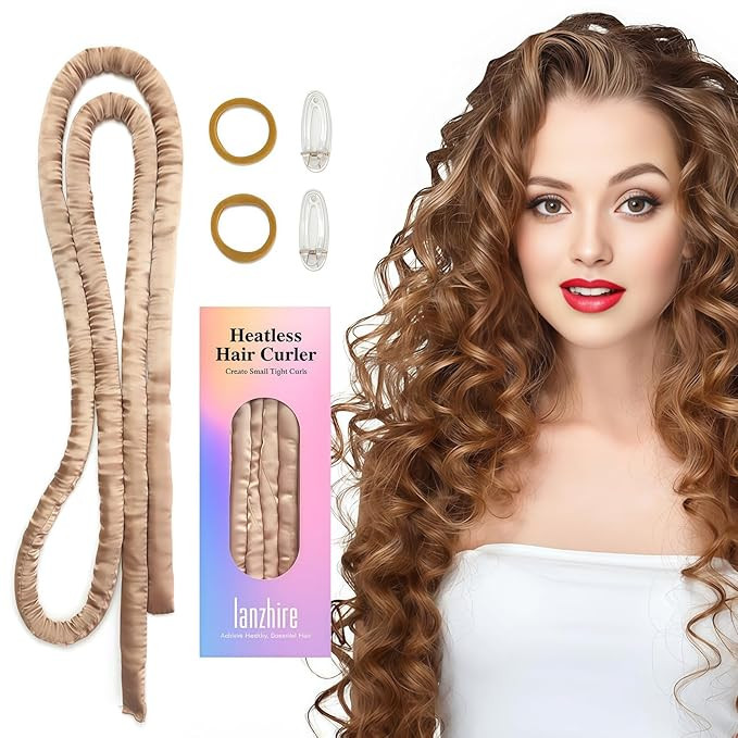Lanzhire Heatless Curling Rod Headband for Long and Short Hair, No Heat Overnight Curls with Thin... | Amazon (US)