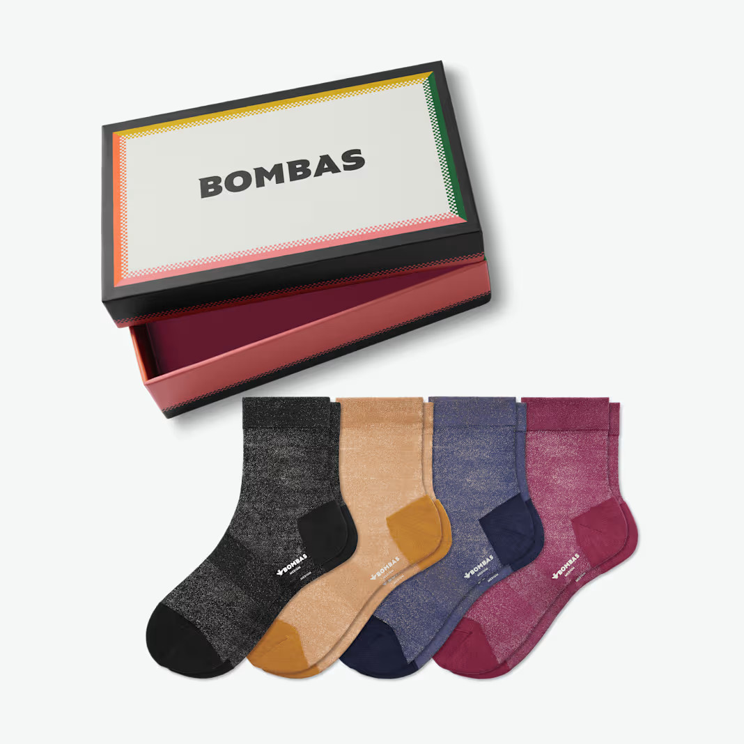 Women’s Sheer Sparkle Quarter 4-Pack Gift Box | Bombas