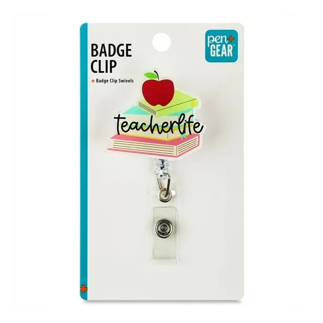 Pen+Gear Teacher Life Badge Clip, Multicolor | Walmart (US)