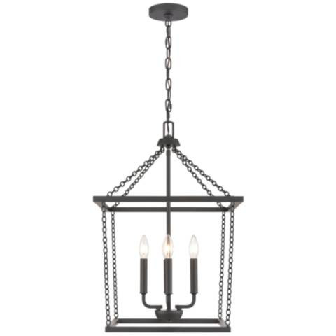 Emmett 17" Wide 4-Light Pendant - Matte Black - #106G9 | Lamps Plus | Lamps Plus