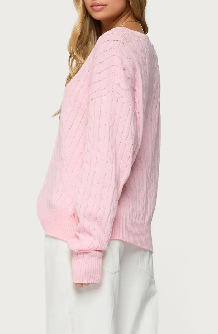 Polly V-Neck Cable Sweater | Nordstrom