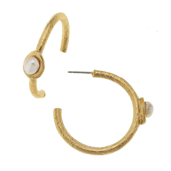 Pearl Accent Hoops | Susan Shaw
