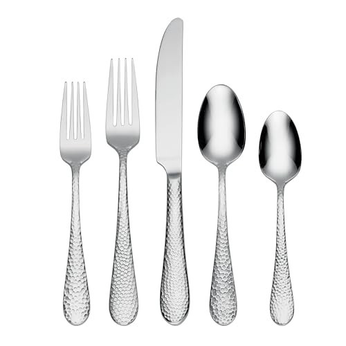 Oneida Silverware Set, Tibet 45 Piece Everyday Flatware Set, Service For 8, 18/0 Stainless Steel, Dishwasher Safe, Rust Resistant, Knives Spoons And Forks Sets, Home And Kitchen (Silver, 45 Piece) | Amazon (US)
