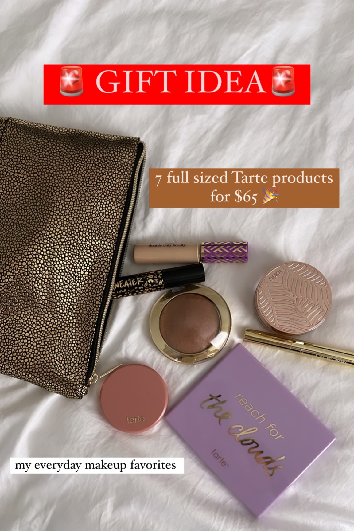 Tarte custom kit holiday sale. 7 full sized Tarte products for $65. Concealer, foundation, blush, eyeshadow palette. Bronzer. Lip color 

#LTKsalealert #LTKunder100 #LTKbeauty