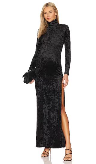 The Monica Black Velvet Dress in Black | Revolve Clothing (Global)