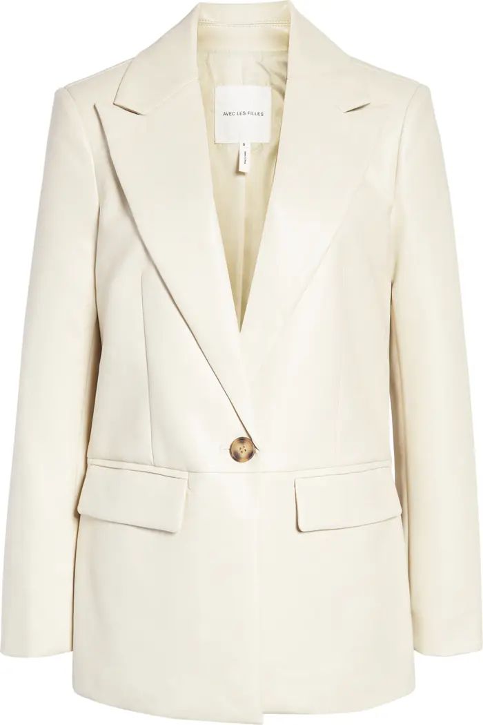 Avec Les Filles Peak Lapel Faux Leather Blazer | Nordstrom | Nordstrom