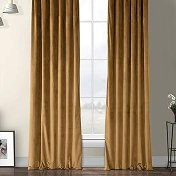 HPD Half Price Drapes VPYC Heritage Plush Velvet Curtain (1 Panel), 50 X 96, Spiced Rum | Amazon (US)