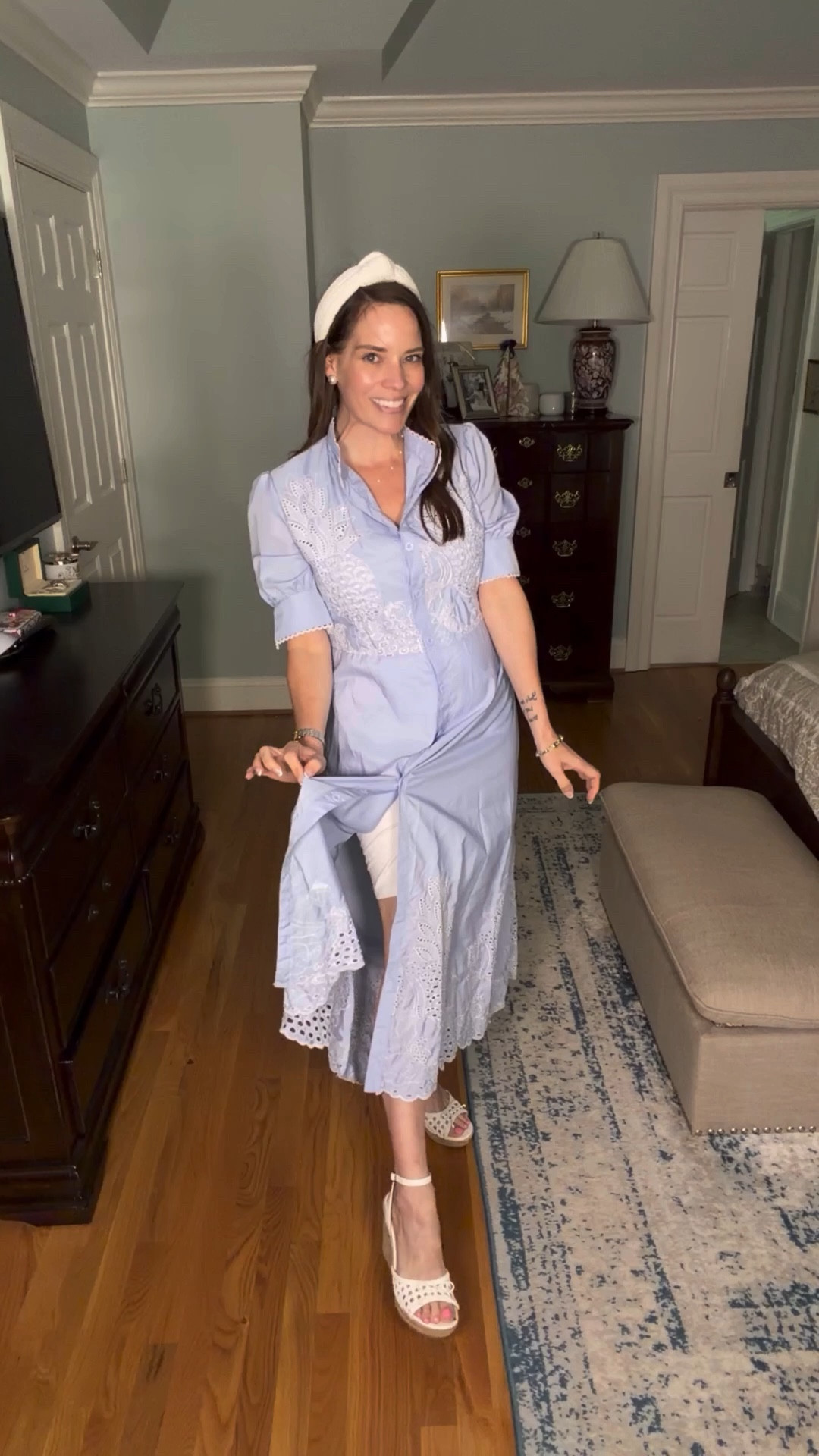 Blue Eyelet Midi Dress 💙 Southern Grandmillennial Preppy Style


This soft blue eyelet midi dress is the definition of timeless Southern charm 💙 The delicate embroidery, scalloped details, and feminine silhouette give it that classic grandmillennial feel while still looking fresh and effortless ✨ Paired with neutral espadrille wedges, pearl studs, and a structured headband for a polished, preppy finish 🤍

Such an easy, elevated piece you can dress up or down—perfect for brunch, showers, or any day you want to feel put together with minimal effort 🌸

blue eyelet dress, grandmillennial style, preppy midi dress, southern style outfit, feminine summer dress, classic chic outfit, embroidered dress, coastal preppy look, timeless summer style

#LTKootd #LTKWorkwear #LTKOver40