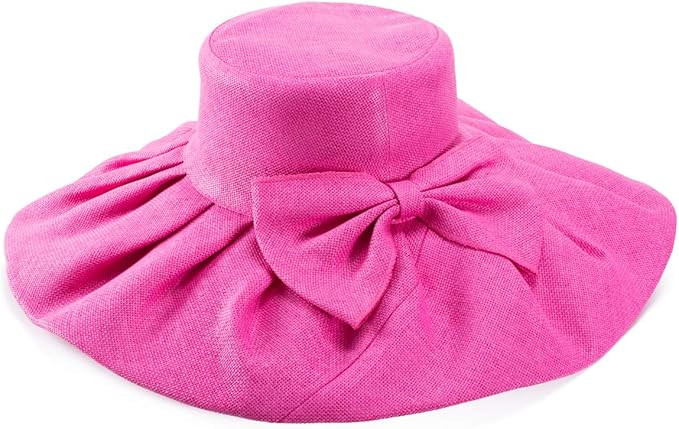 Linen Summer Womens Kentucky Derby Wide Brim Sun Hat Wedding Church Sea Beach A047 | Amazon (US)
