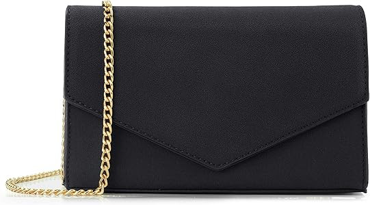HOXIS Minimalist Evening Envelope Clutch Chain Shoulder Bag Women Faux Leather Suede Purse | Amazon (US)