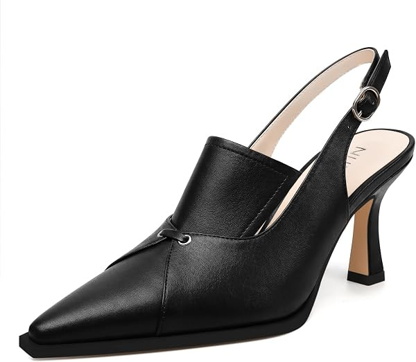 NUMALEO Slingback Heels for Women Pointed Toe Pumps | Amazon (US)