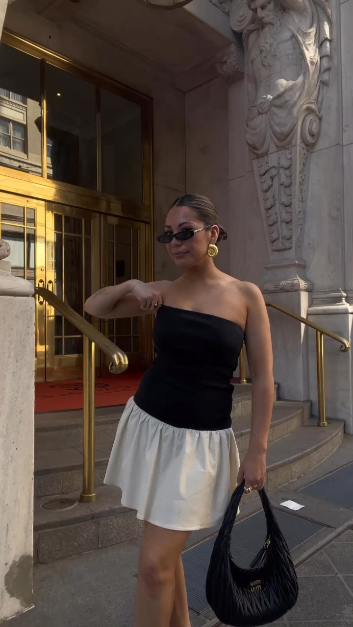 Summer outfits, Parisian outfit, European summer, two tone dress, ruffle skirt 