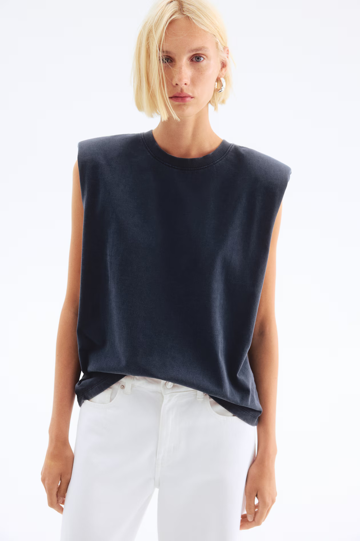 Shoulder-pad vest top | H&M (UK, MY, IN, SG, PH, TW, HK)
