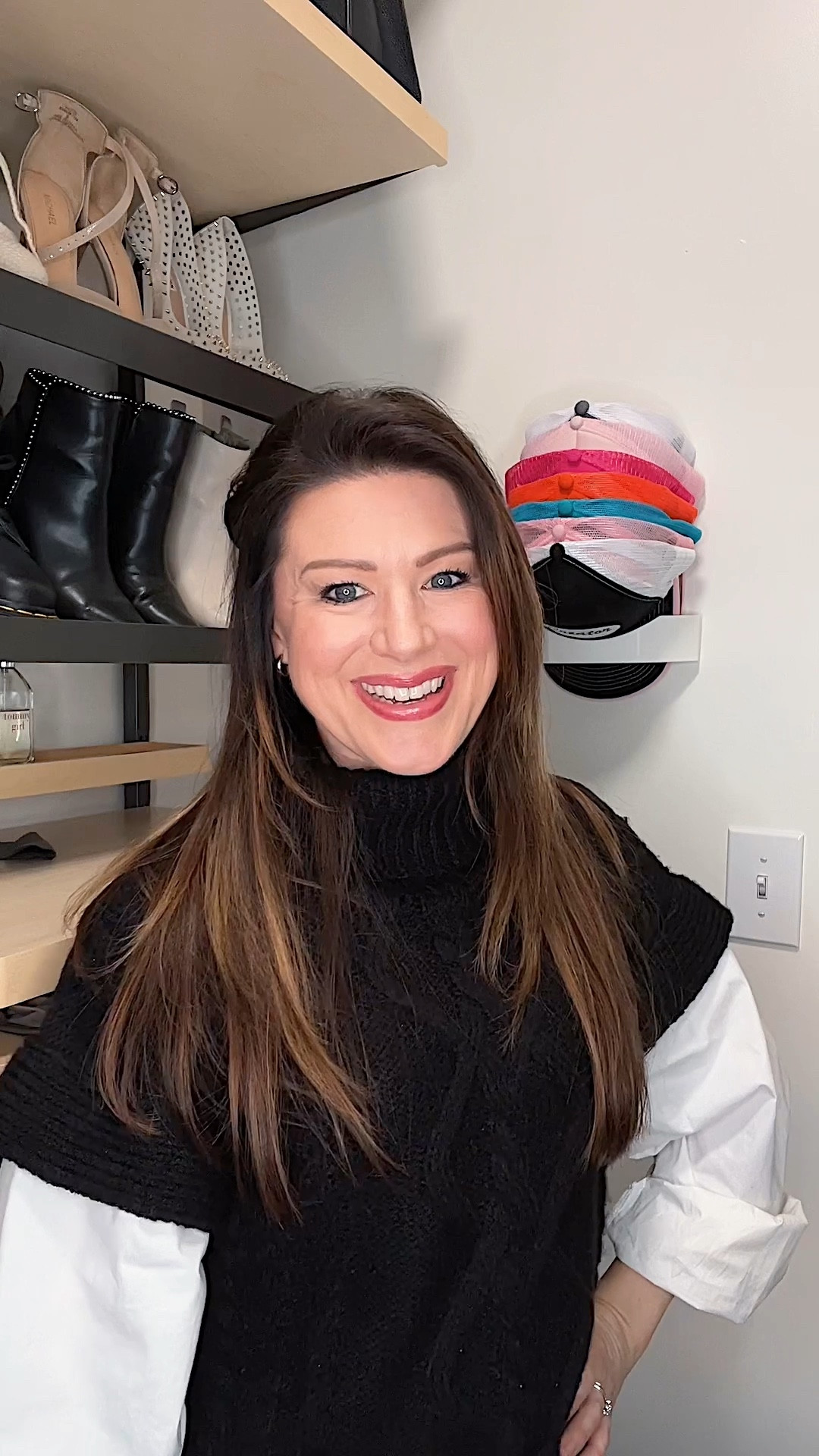 Must-Have baseball hat wall organizer. This baseball hat utilizes unused vertical wall space to store and organize up to 20 baseball hats. 
#amazonorganization
#storagesolution
#homeorganizers
#closetorganization

#LTKHome #LTKStyleTip