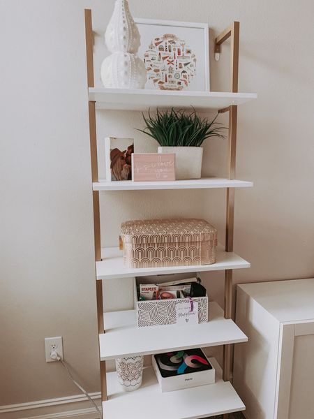 Floating shelf 
Office
Gold and white shelf
Bookcase
Bookshelf
Walmart

#LTKhome #LTKU #LTKBacktoSchool